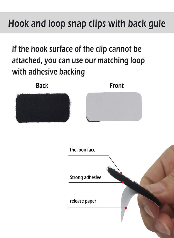 EXTACIO 8PCS 2-in-1 Self-Adhesive Hook-and-Loop Wig Clips – Peel-and-Stick Snap Hair Extension Clips for Wigs, Toupees & Hairpieces – Dual Use, No-Sew, Reusable-Black - Image 4